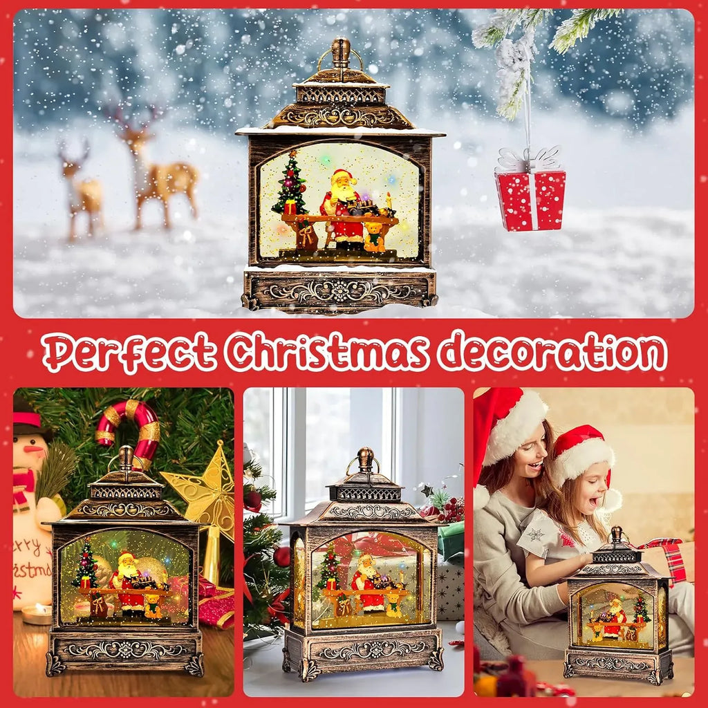 Musical Christmas Lantern with Snow 6
