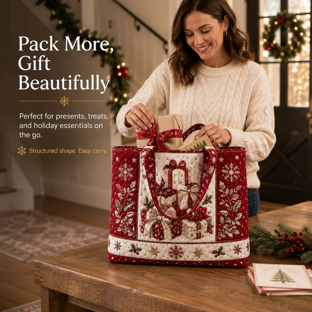 Quilted Christmas Tote Bag 3