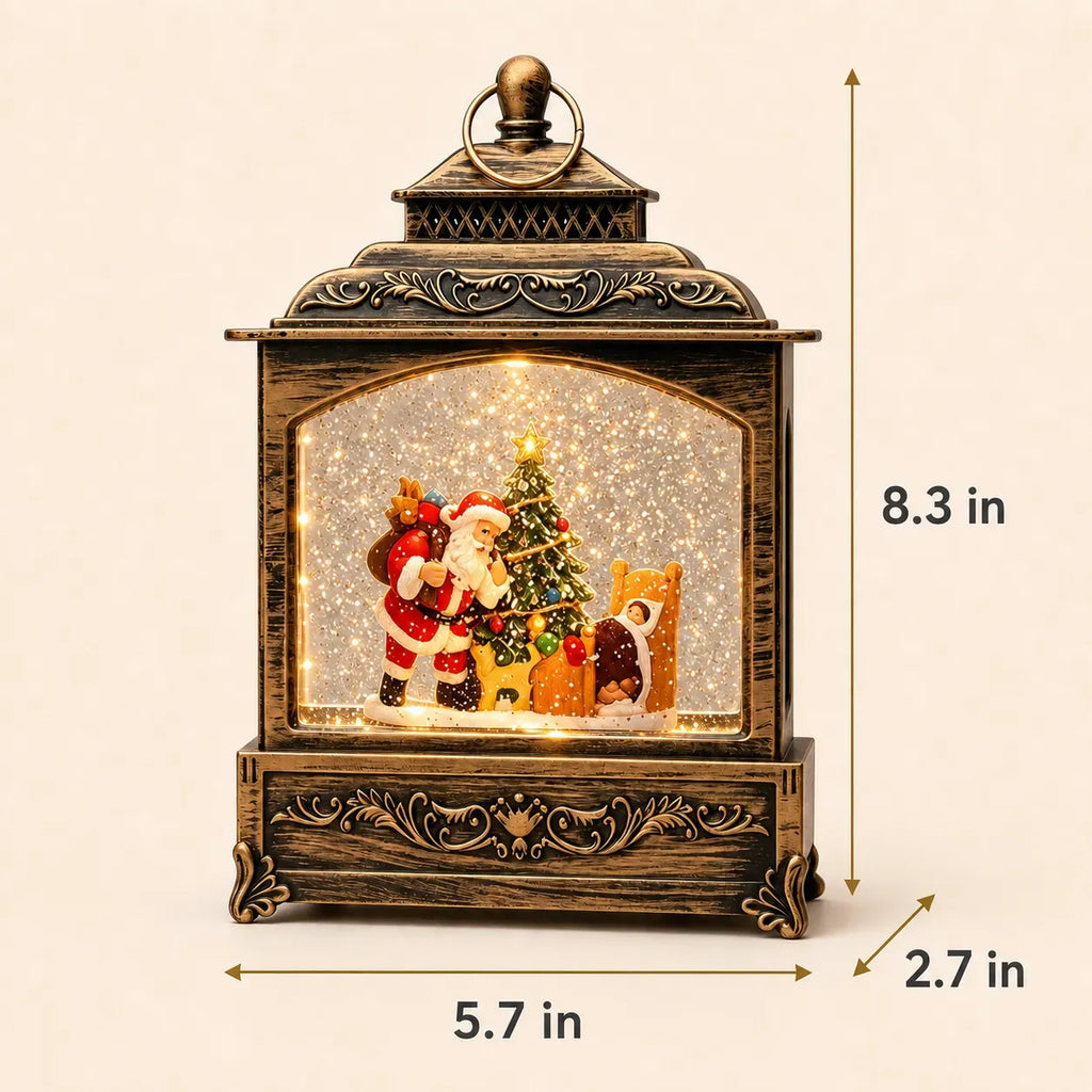 Musical Christmas Lantern with Snow 12