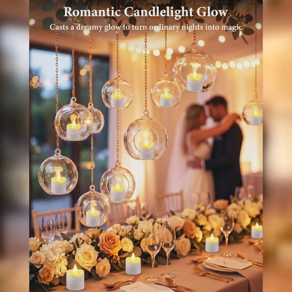 Rechargeable Flameless Candle Set with Charging Base & Remote 5