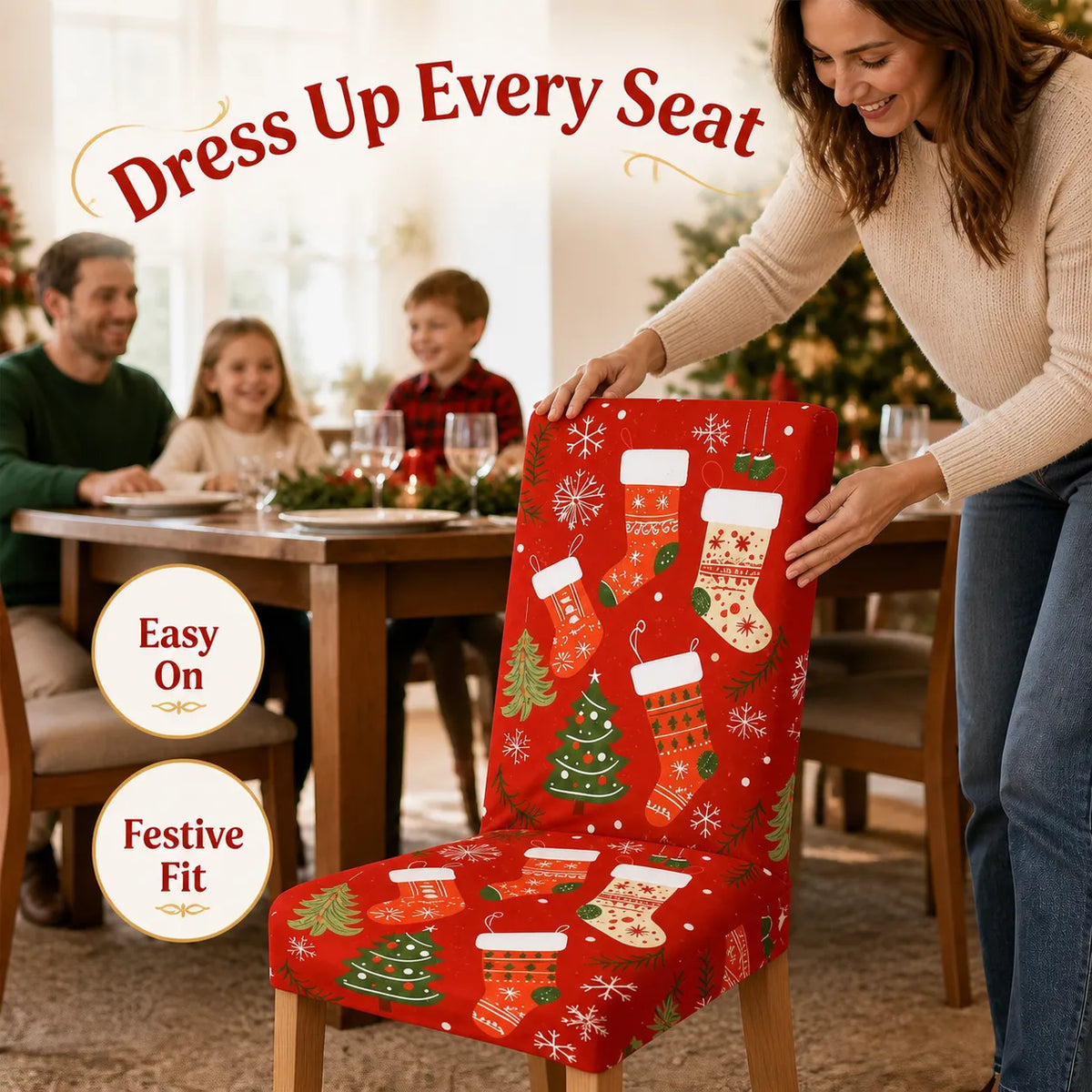 Christmas Stretch Dining Chair Covers 2
