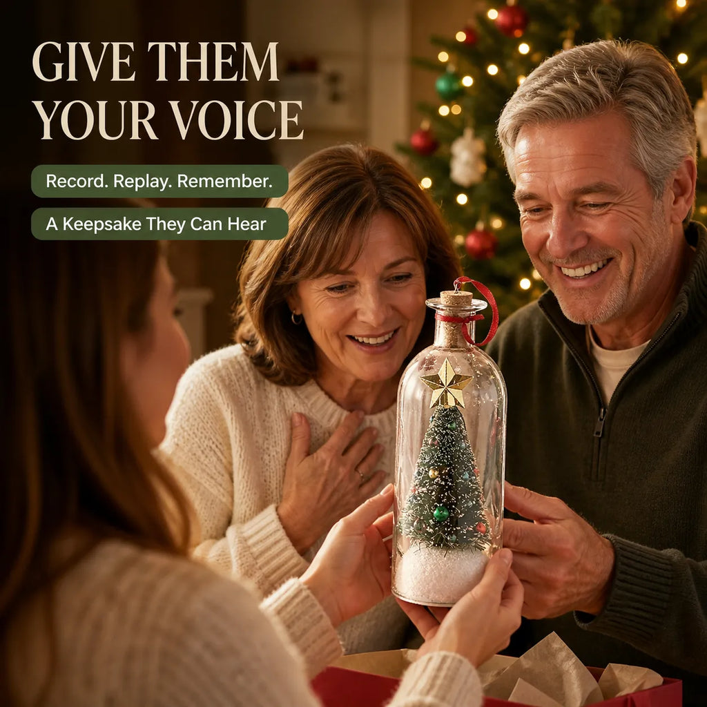 Recordable Christmas Tree Keepsake Bottle – Personalized Voice Message Gift