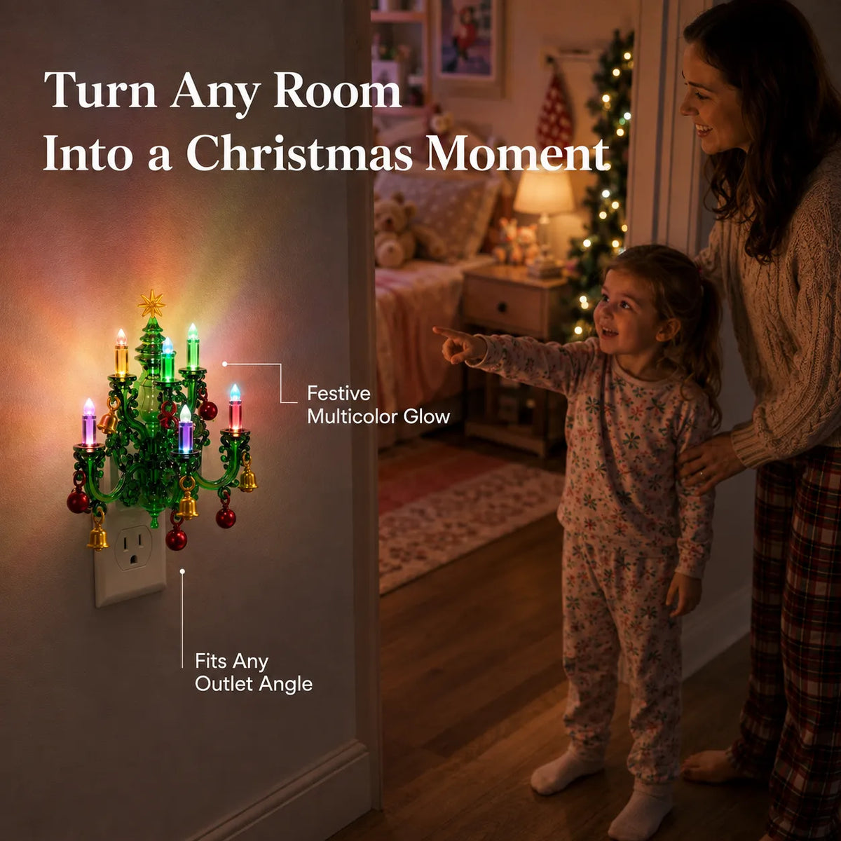 Vintage Christmas Tree Chandelier Night Light 2