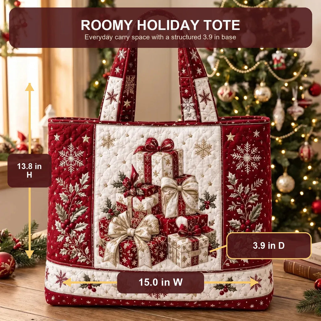Quilted Christmas Tote Bag 7