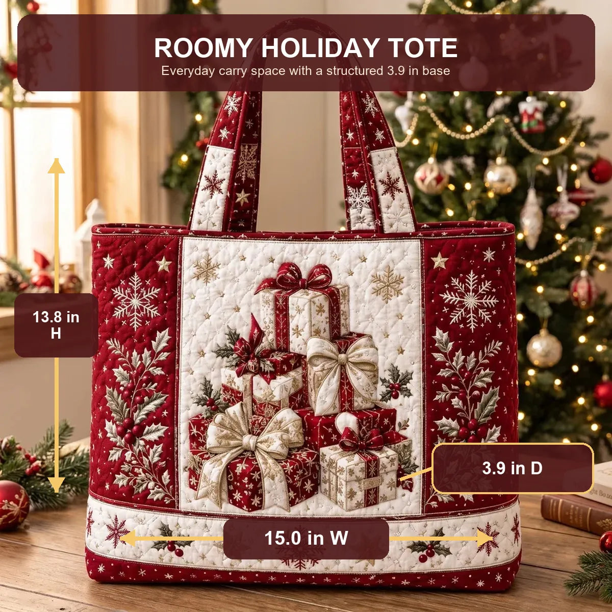 Quilted Christmas Tote Bag 7