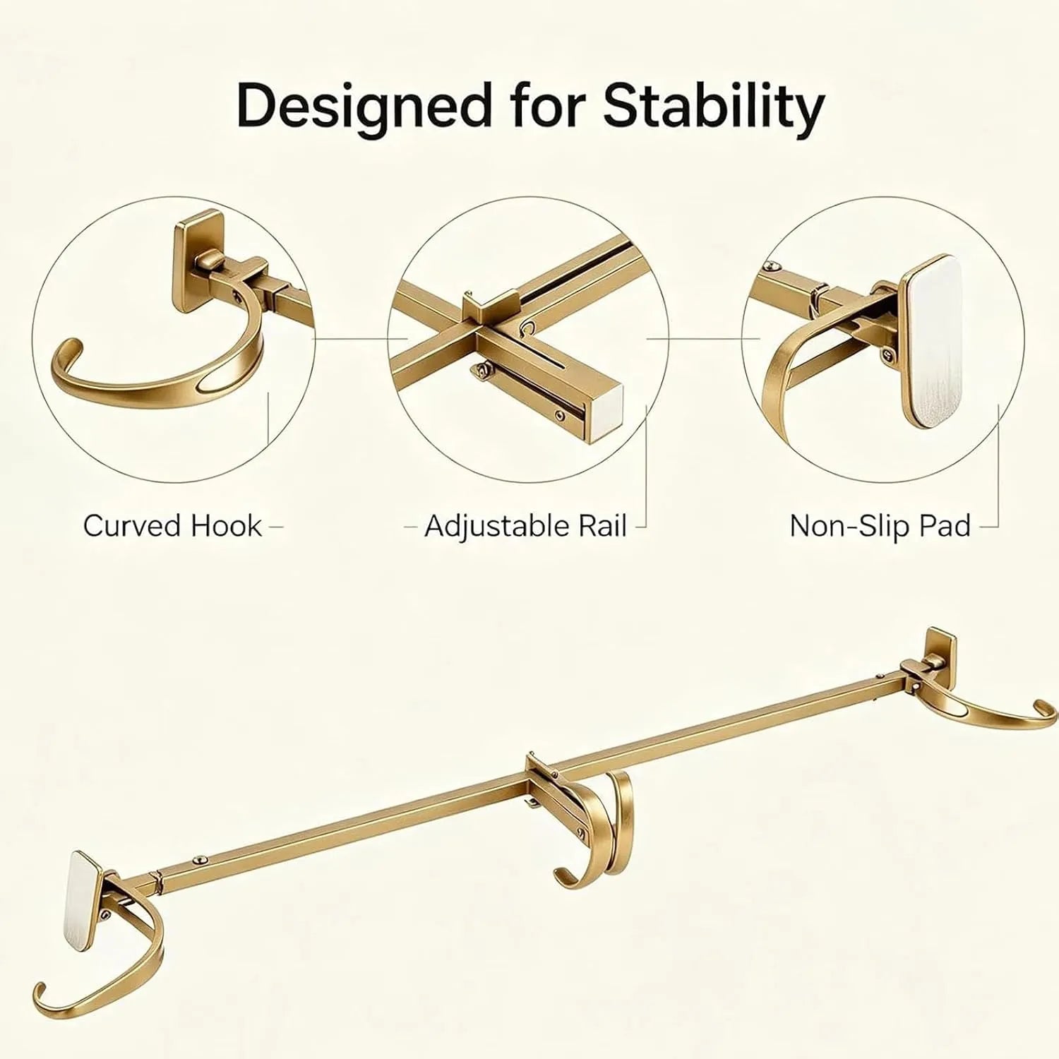 Adjustable Door-Frame Wreath & Garland Hanger Rod 7