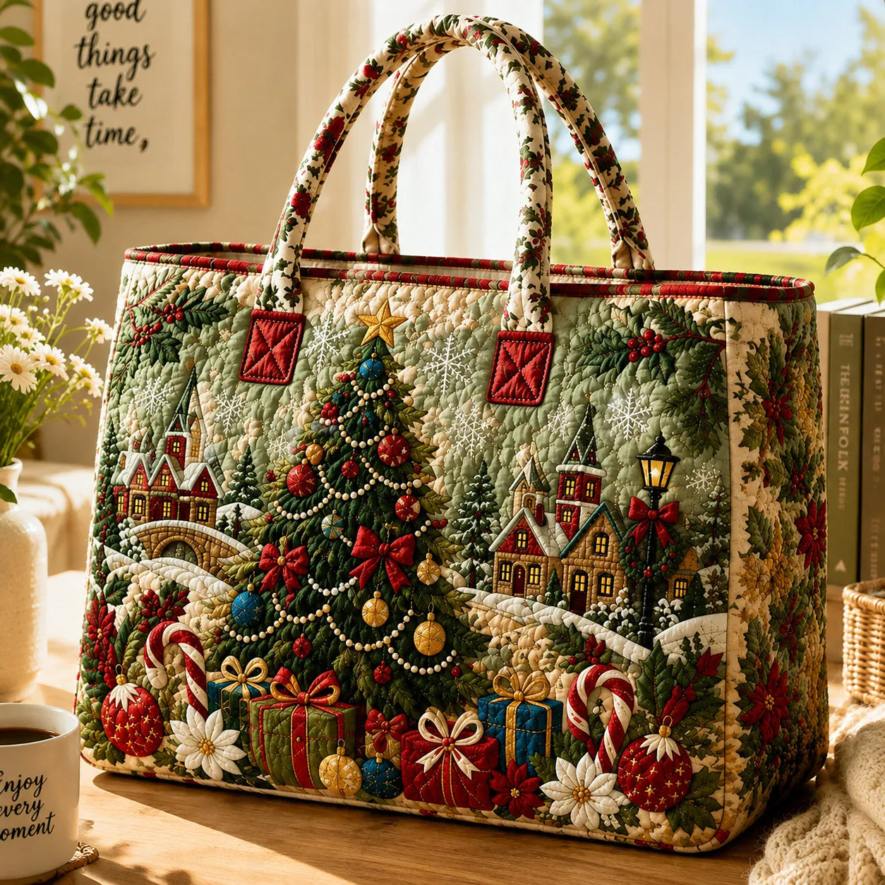Quilted Christmas Tote Bag 5