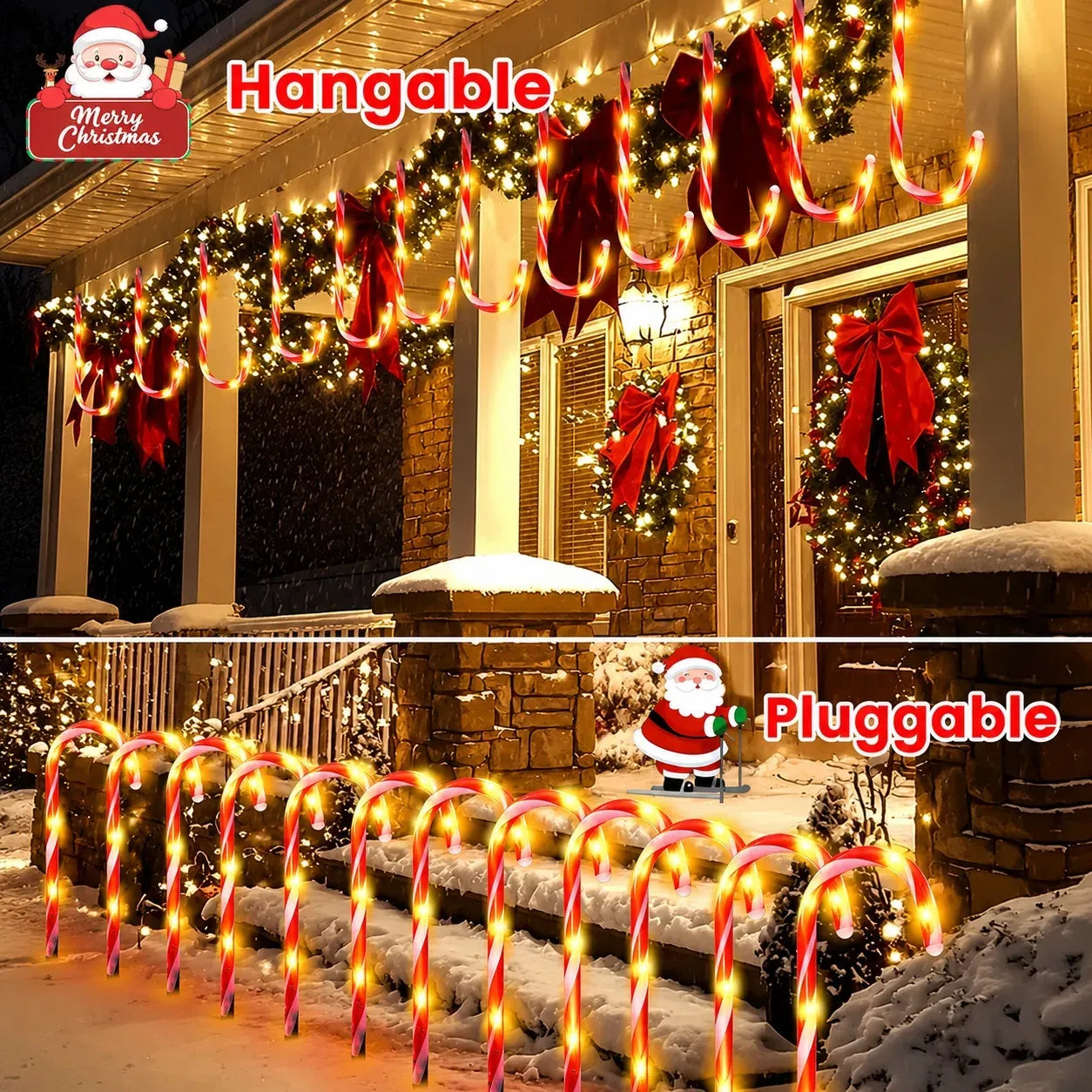 5-Piece Solar Candy Cane Outdoor Lights 3