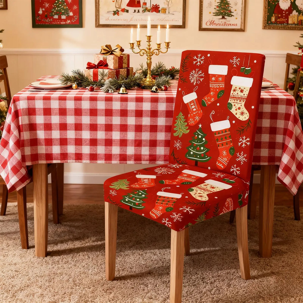 Christmas Stretch Dining Chair Covers 4