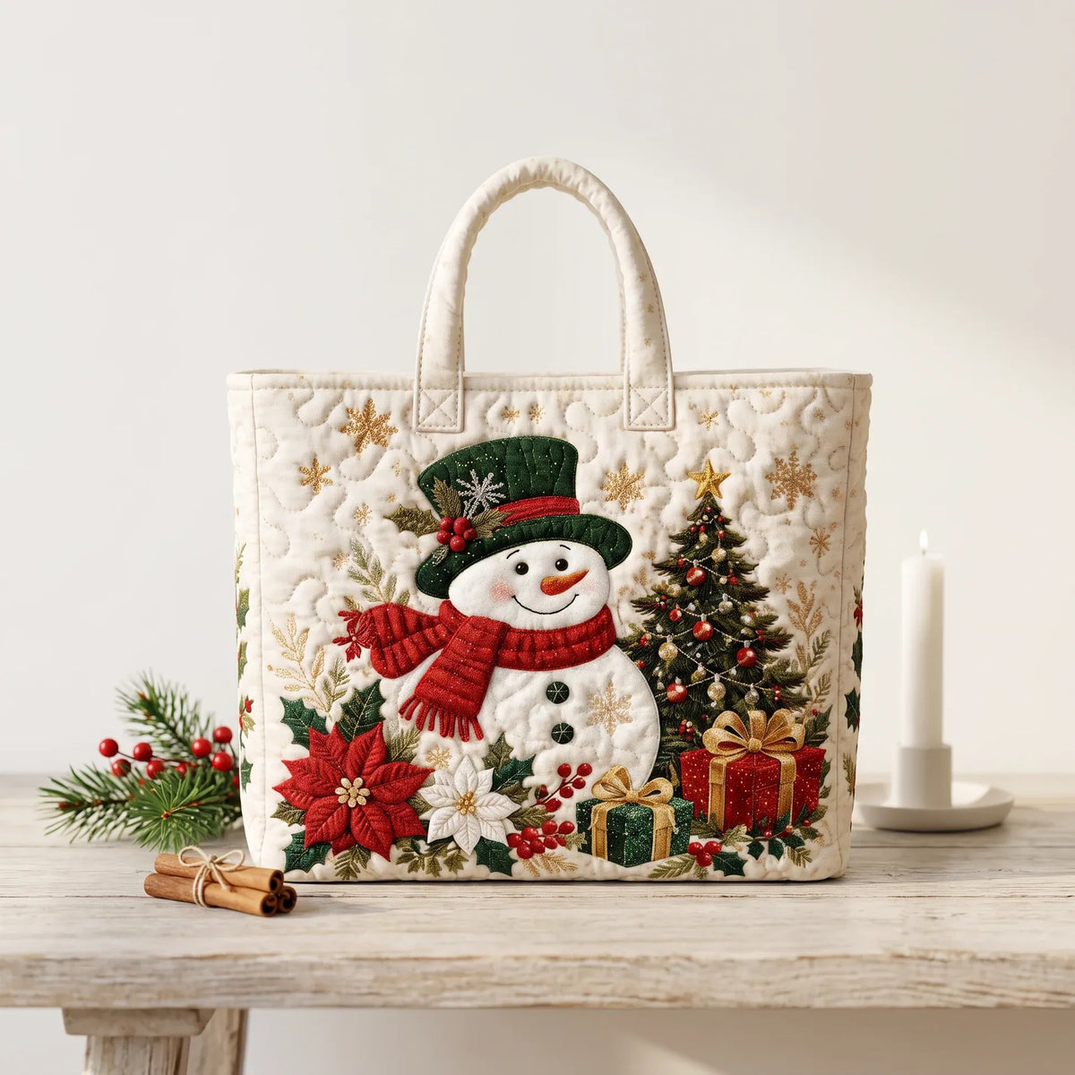 Quilted Christmas Tote Bag 6