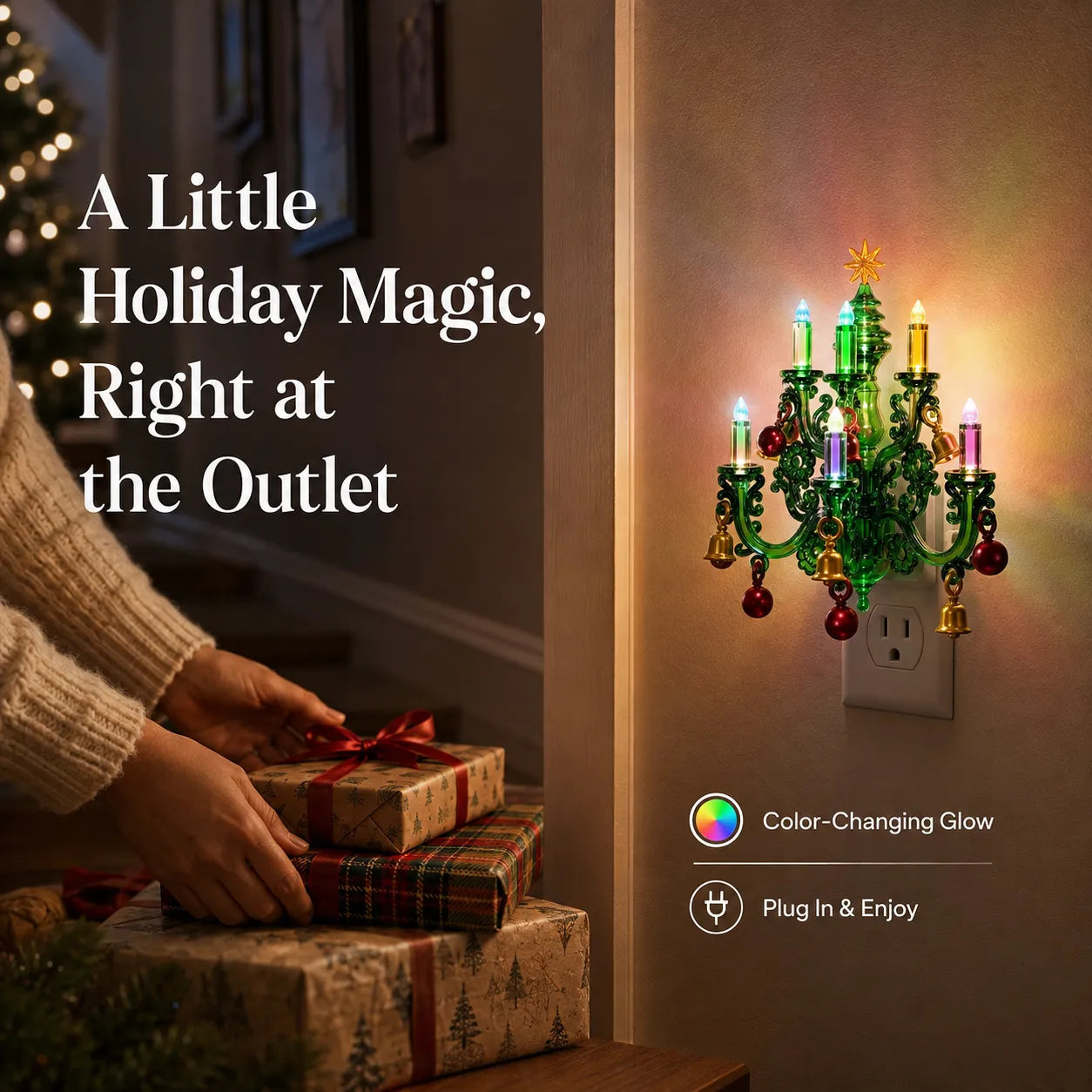 Vintage Christmas Tree Chandelier Night Light