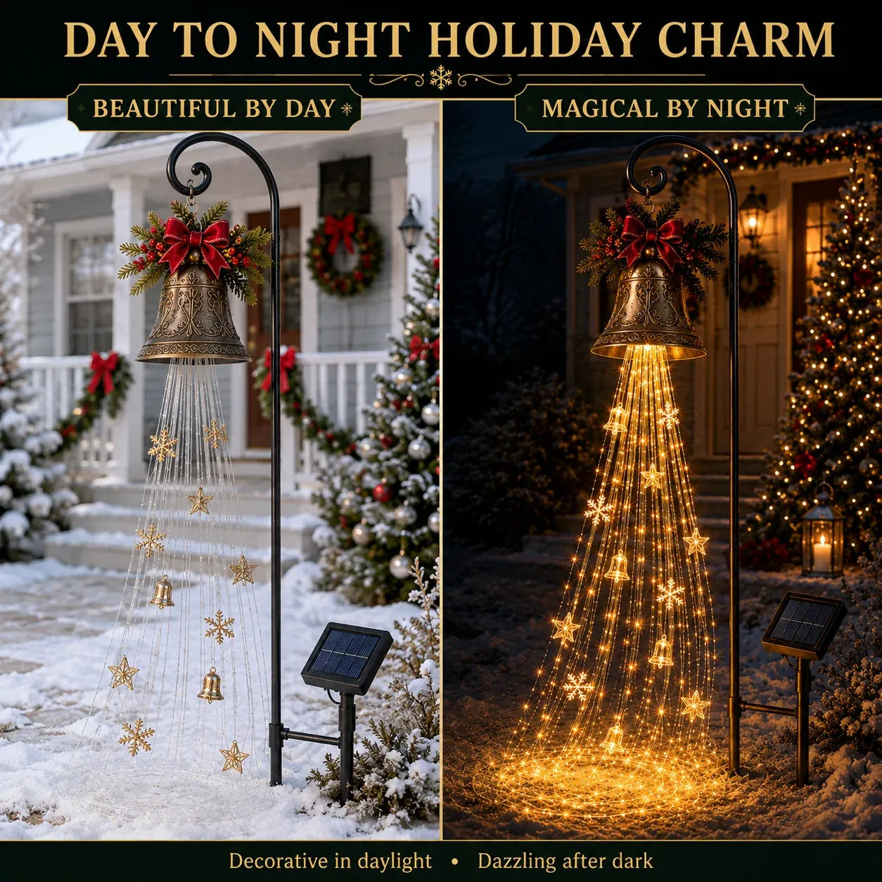 Christmas Bell Cascade Solar Yard Light 5