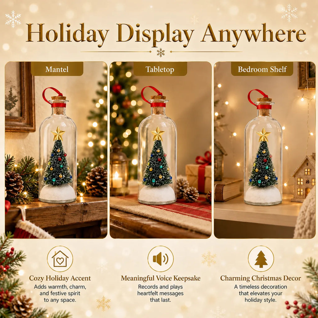 Recordable Christmas Tree Keepsake Bottle – Personalized Voice Message Gift 8