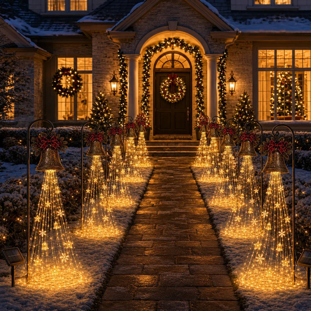 Christmas Bell Cascade Solar Yard Light 8