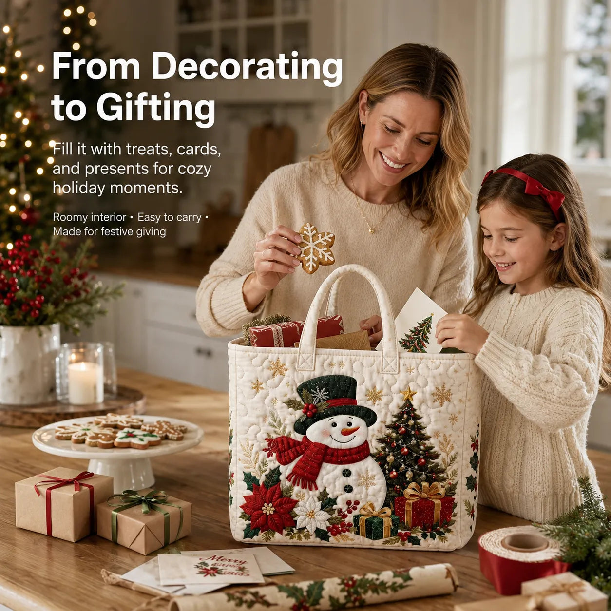 Quilted Christmas Tote Bag 2