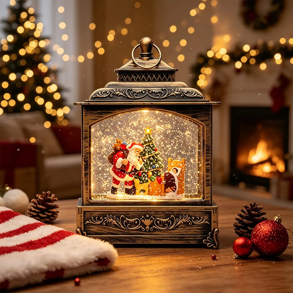 Musical Christmas Lantern with Snow 8