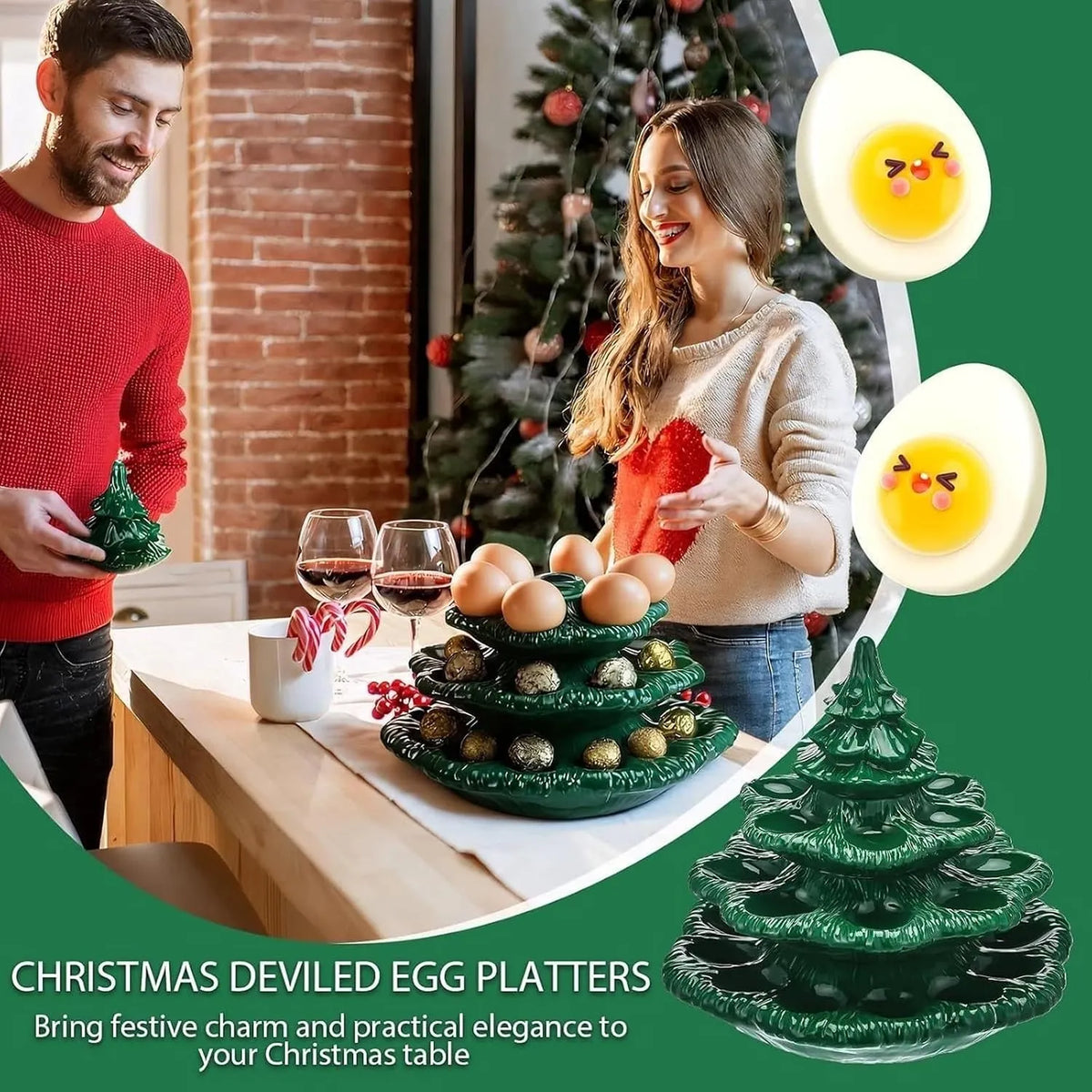 Festive 3-Tier Christmas Tree Serving Platter 8