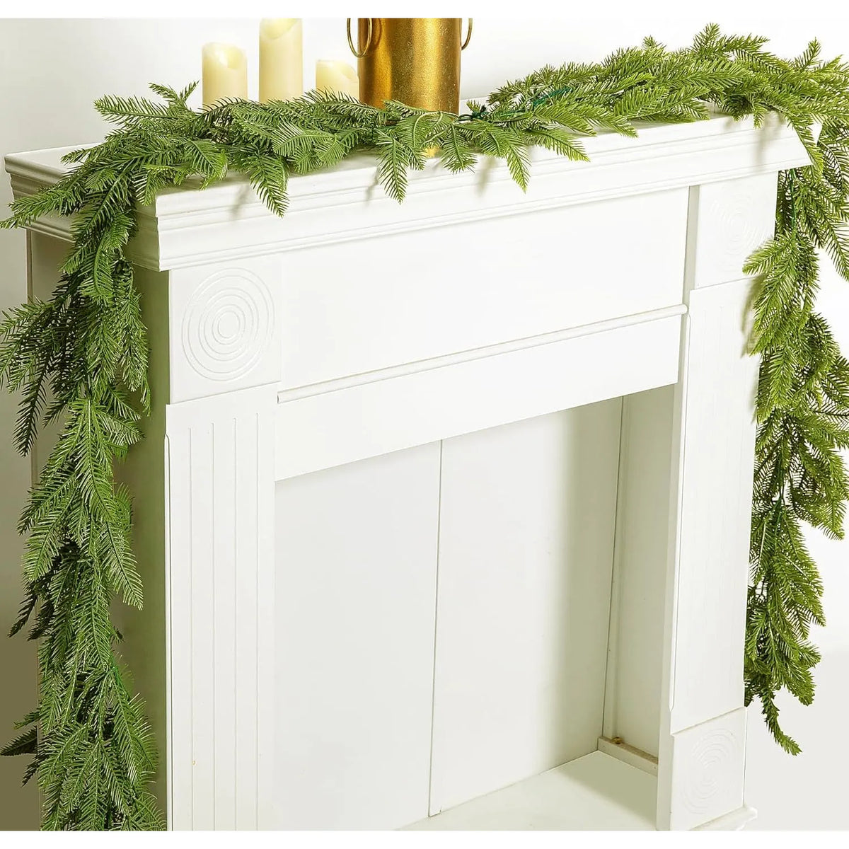 Pre-Lit Norfolk Pine Garland Set – 5 FT Garland + Warm White LED Lights 7