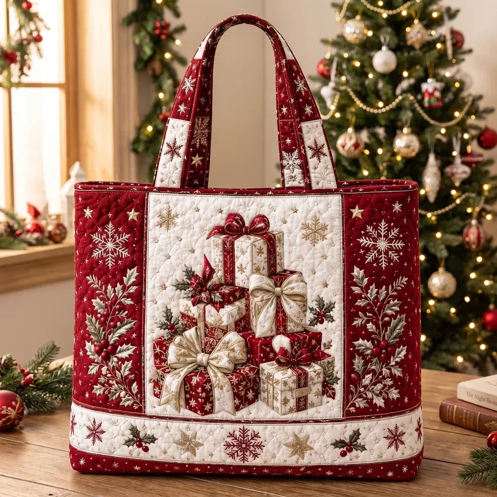 Quilted Christmas Tote Bag 4