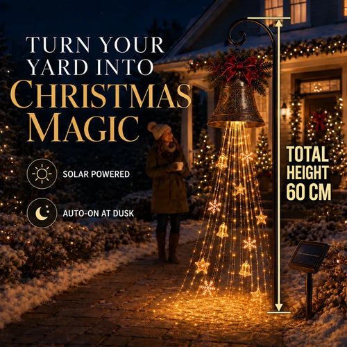 Christmas Bell Cascade Solar Yard Light