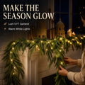 Pre-Lit Norfolk Pine Garland Set – 5 FT Garland + Warm White LED Lights