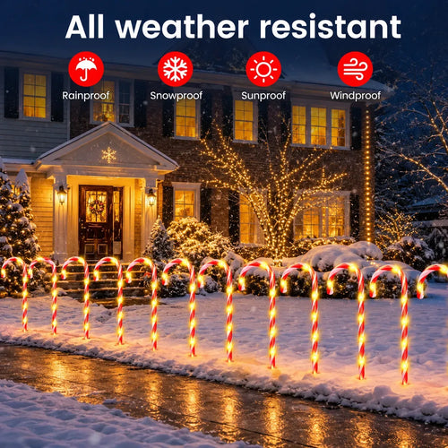 5-Piece Solar Candy Cane Outdoor Lights 2