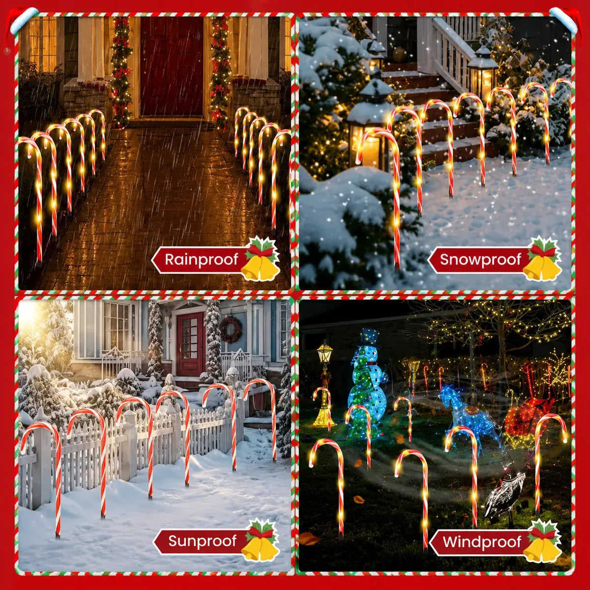 5-Piece Solar Candy Cane Outdoor Lights 5
