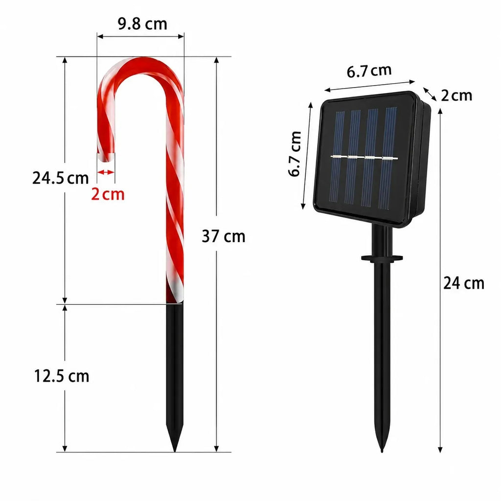 5-Piece Solar Candy Cane Outdoor Lights 9