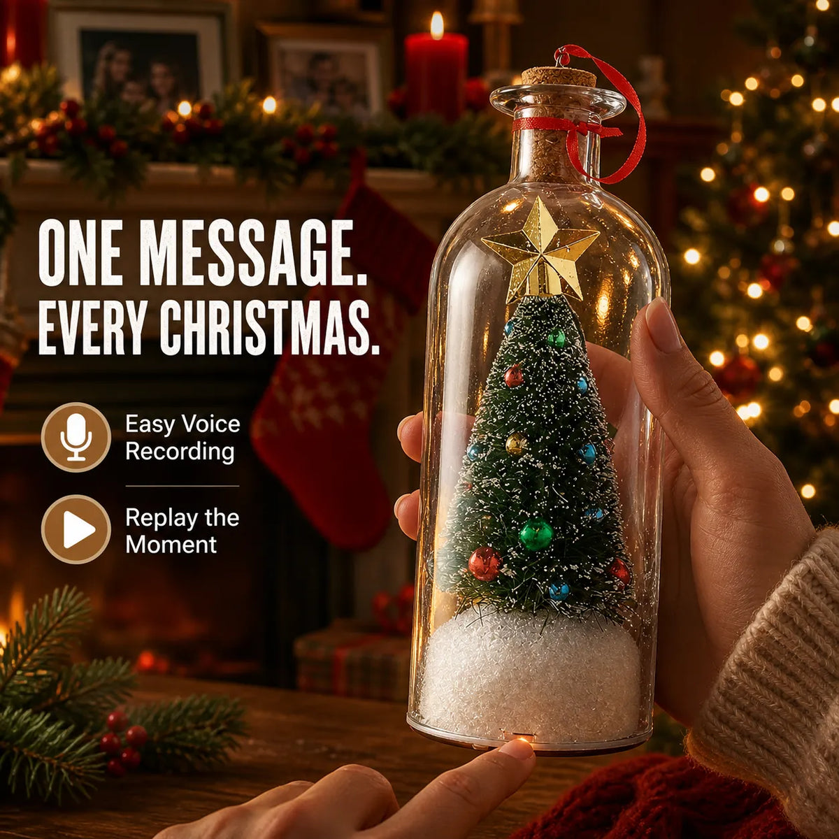 Recordable Christmas Tree Keepsake Bottle – Personalized Voice Message Gift 2