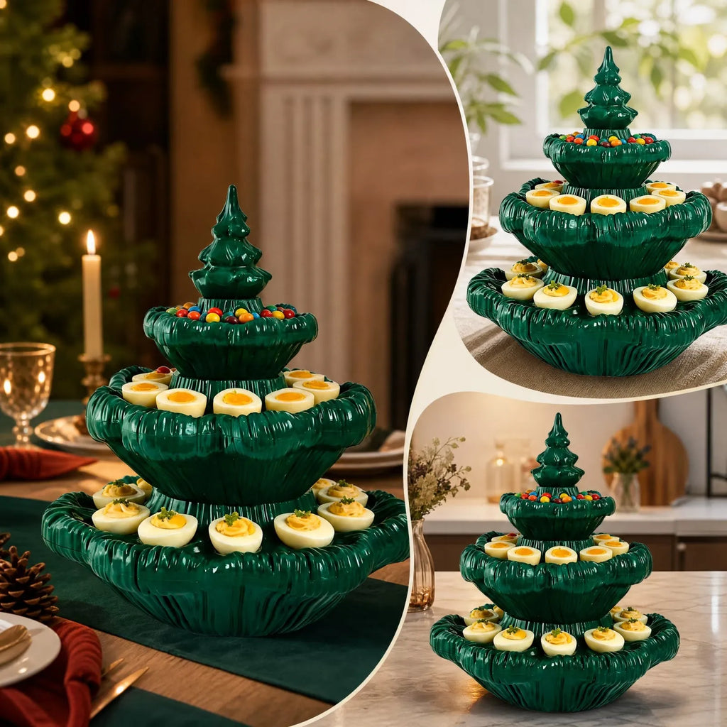 Festive 3-Tier Christmas Tree Serving Platter 3