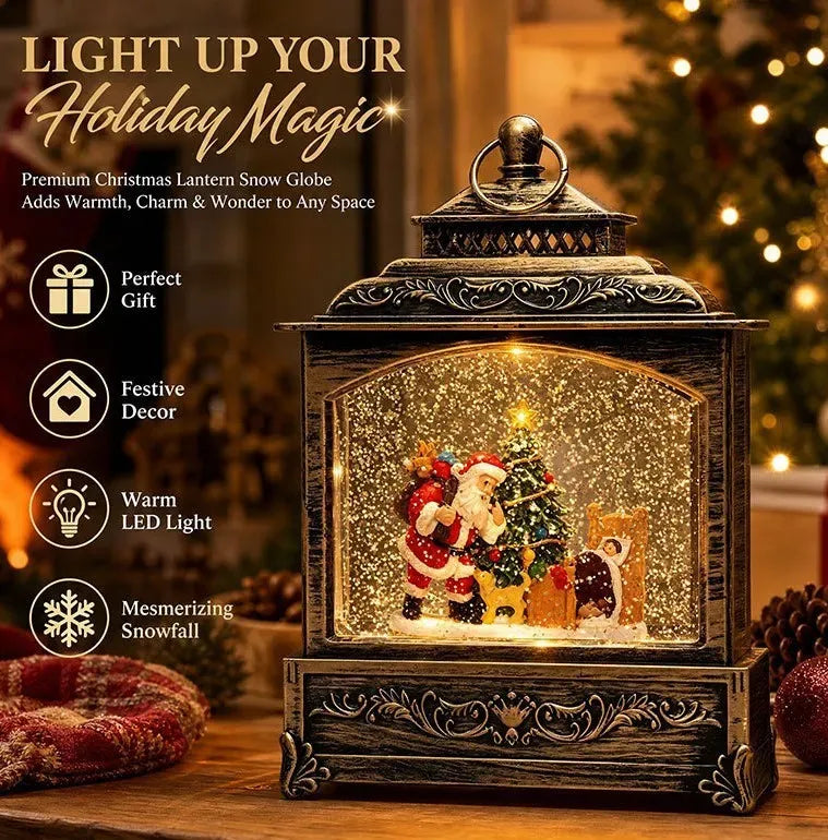 Musical Christmas Lantern with Snow 5